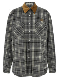 Miu Miu Check Shirt Grey