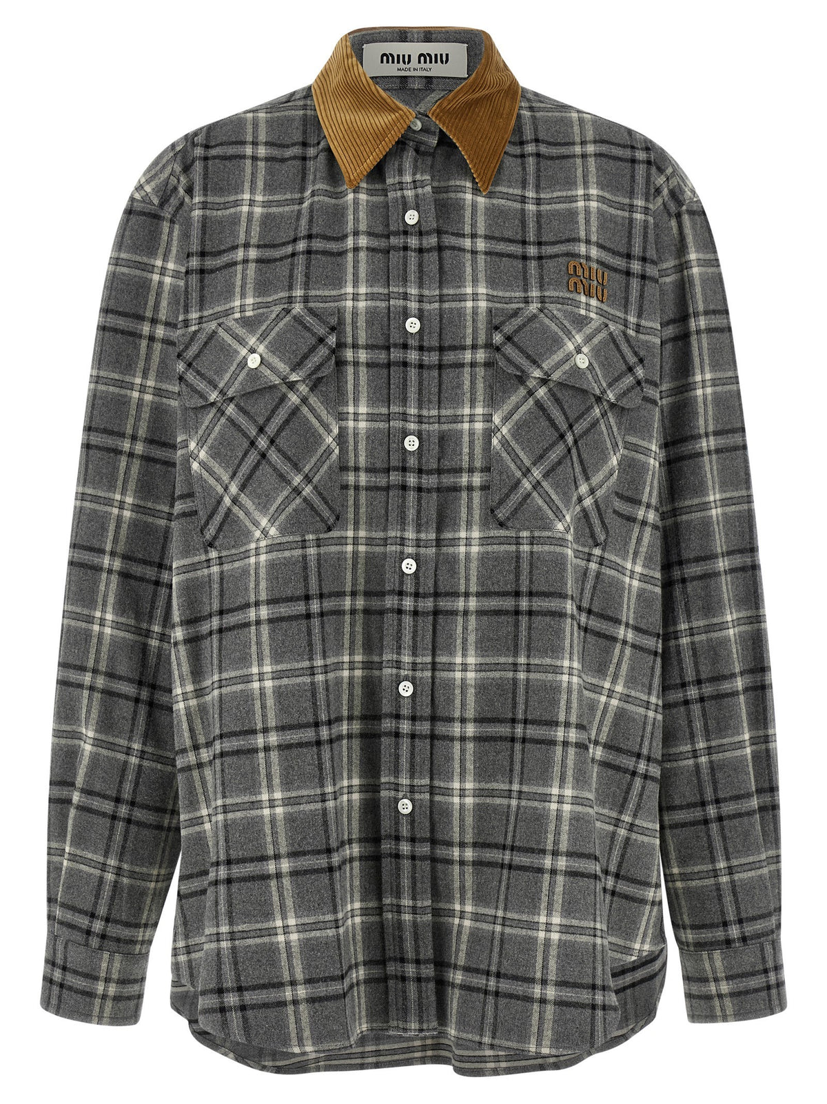 Miu Miu Check Shirt Grey
