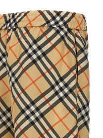 Burberry Check Silk Bermuda Shorts Beige