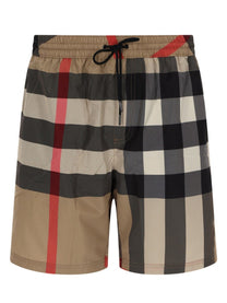 Burberry Men's Check Swimsuit Beige