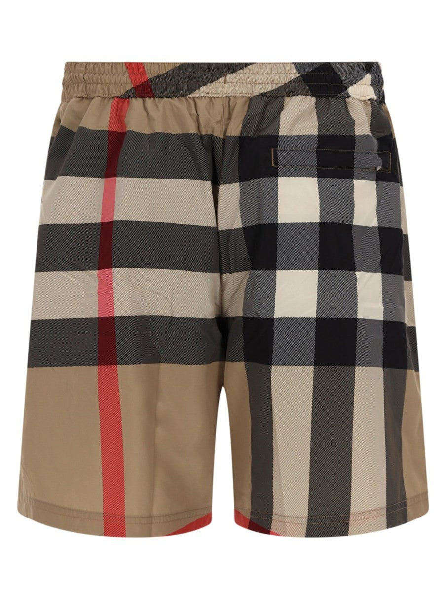 Burberry Men's Check Swimsuit Beige