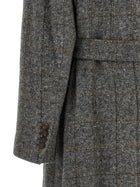 Brunello Cucinelli Check Tweed Coat Grey, view 4