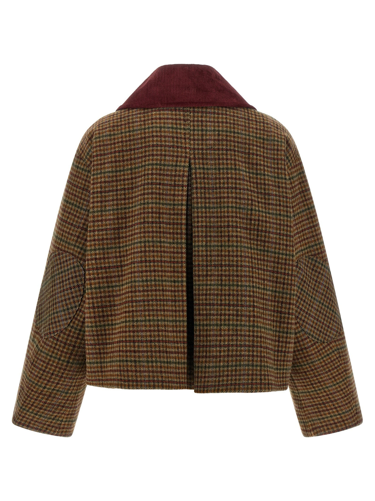 Ganni Check Twill Jacket Brown