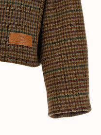 Ganni Check Twill Jacket Brown