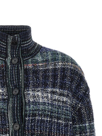 Missoni Check Wool Cardigan Blue