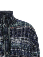 Missoni Check Wool Cardigan Blue