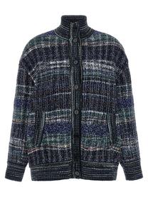 Missoni Check Wool Cardigan Blue