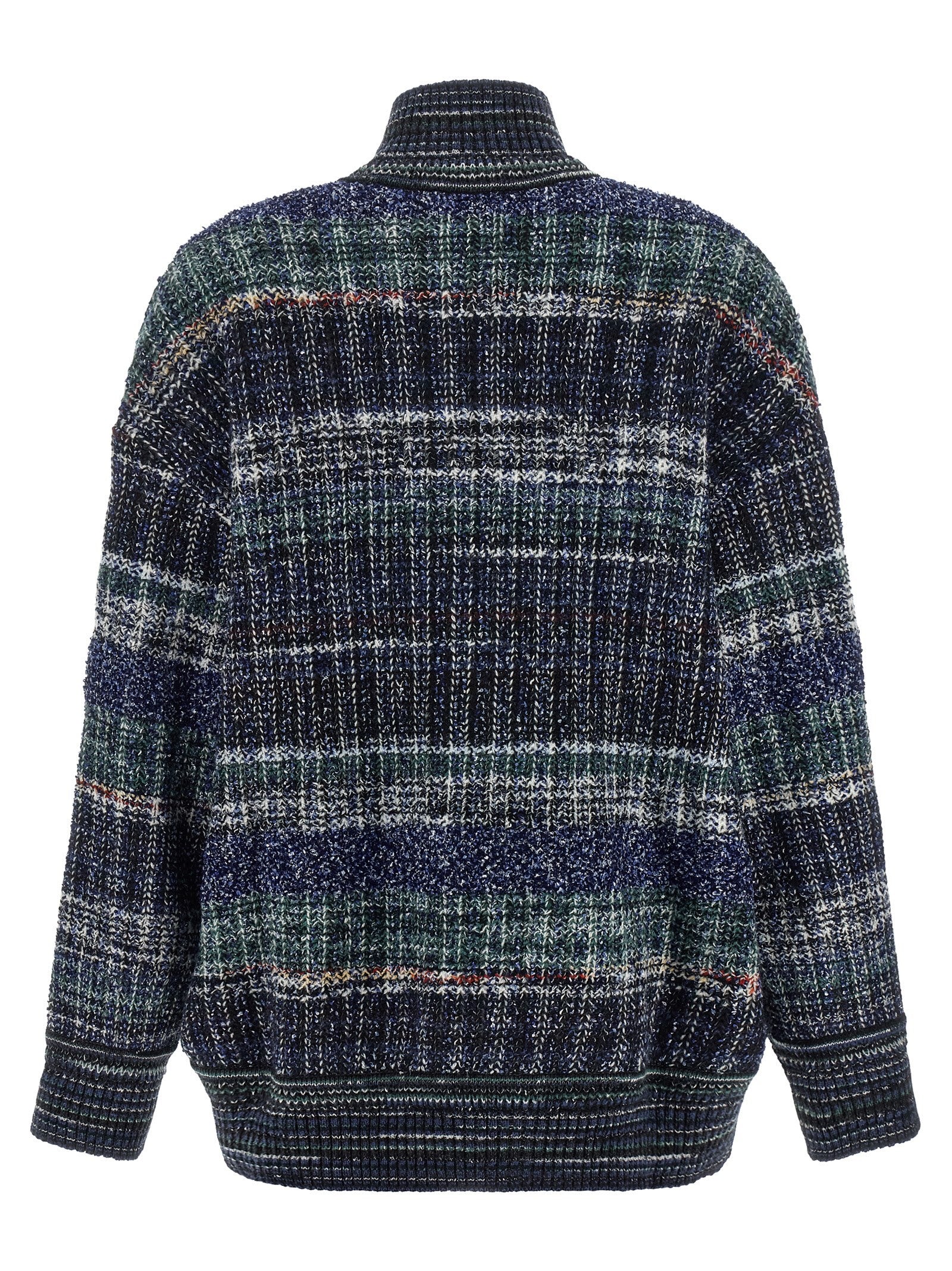 Missoni Check Wool Cardigan Blue