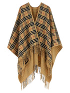 Burberry Check Wool Reversible Cape Beige, view 2