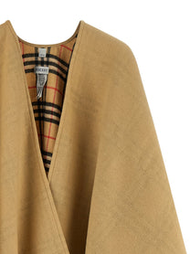Burberry Check Wool Reversible Cape Beige