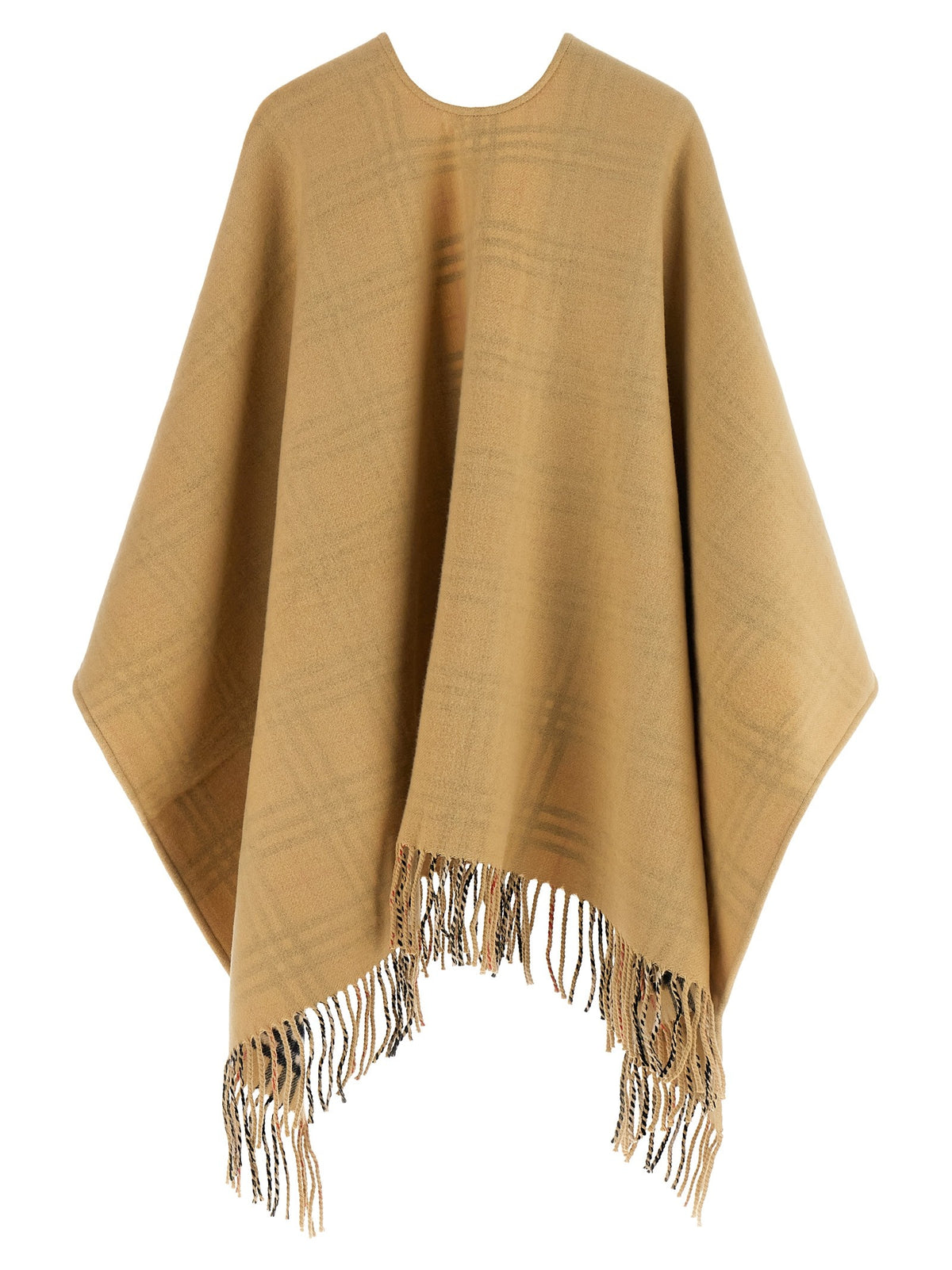 Burberry Check Wool Reversible Cape Beige, view 3