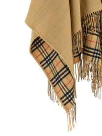 Burberry Check Wool Reversible Cape Beige