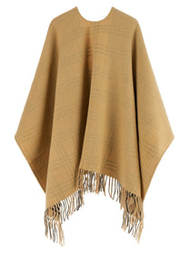 Burberry Check Wool Reversible Cape Beige