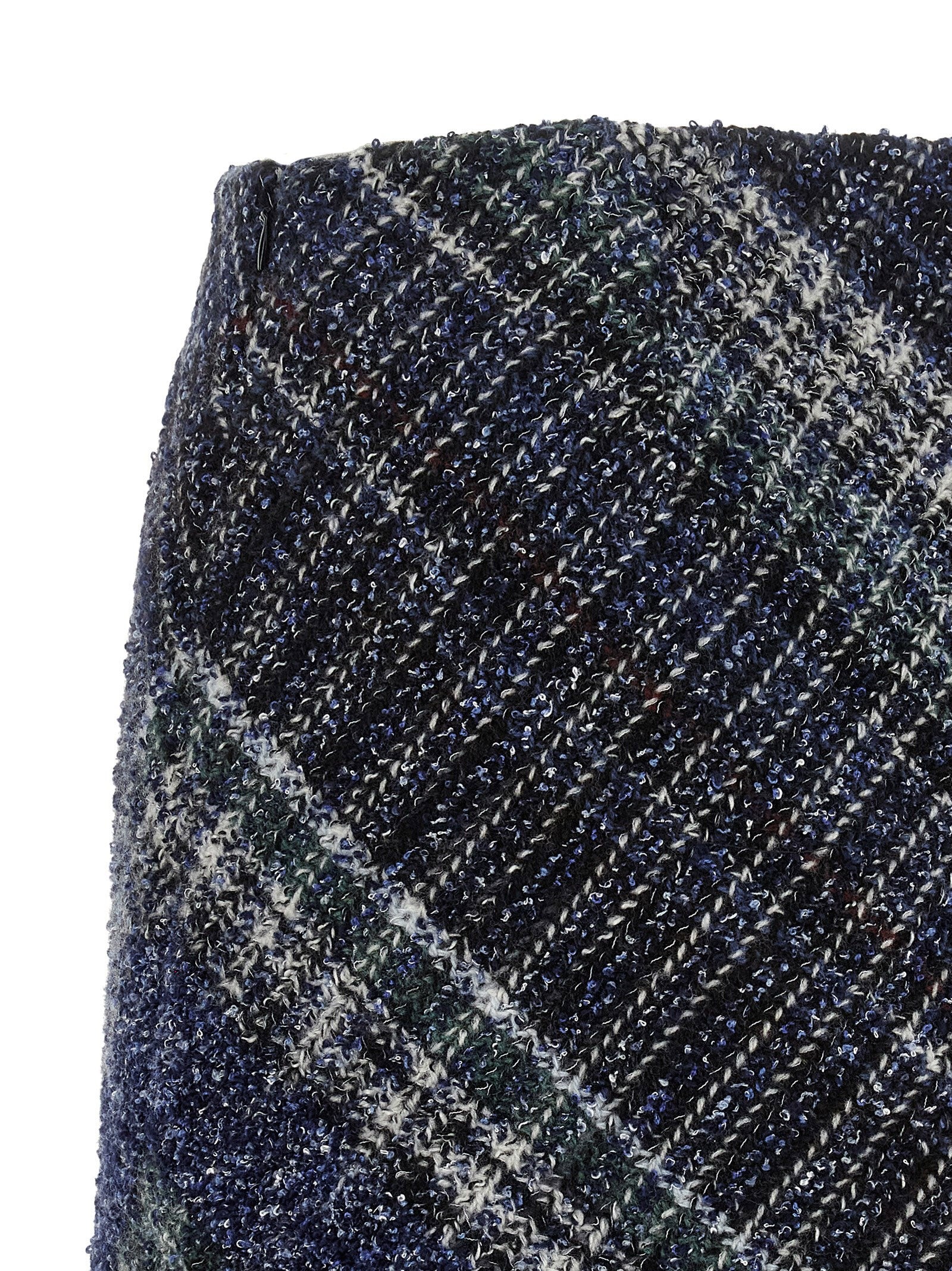 Missoni Check Wool Skirt Blue