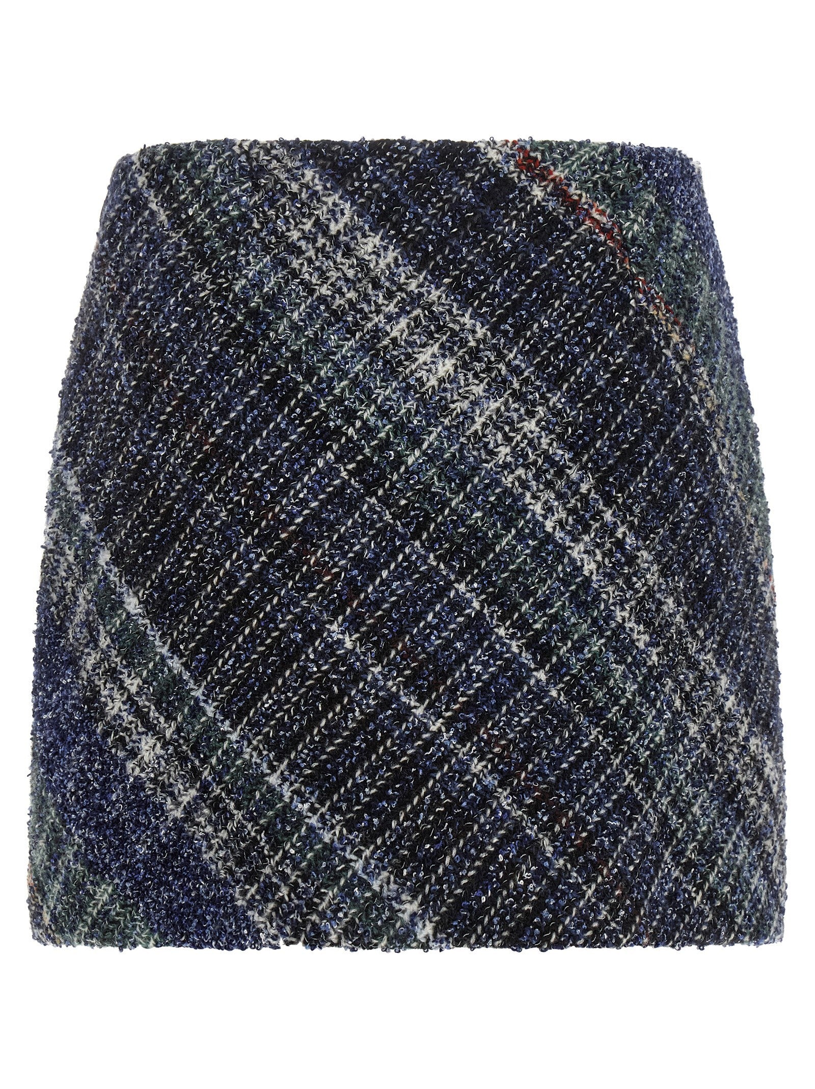Missoni Check Wool Skirt Blue
