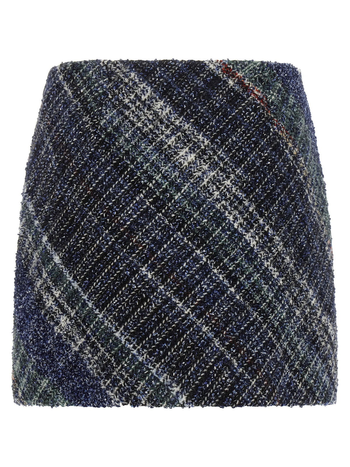 Missoni Check Wool Skirt Blue, view 2