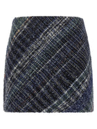Missoni Check Wool Skirt Blue