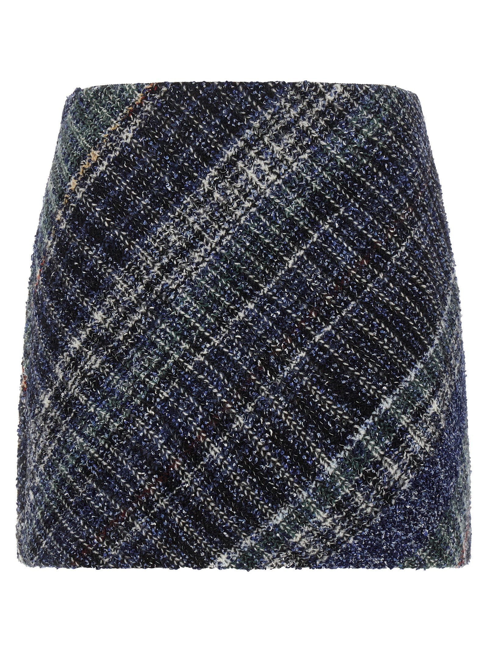 Missoni Check Wool Skirt Blue