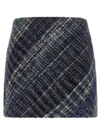 Missoni Check Wool Skirt Blue