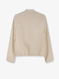 Gucci Women's Checked Cotton Tweed Jacket White