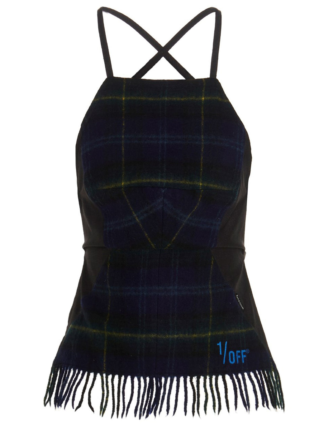 1/Off Checked Scarf Top Gold