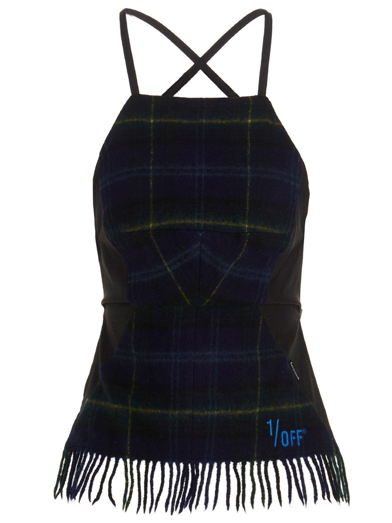 1/Off Checked Scarf Top Gold