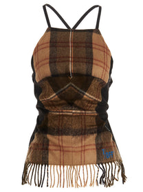 1/Off Checked Scarf Top Gold