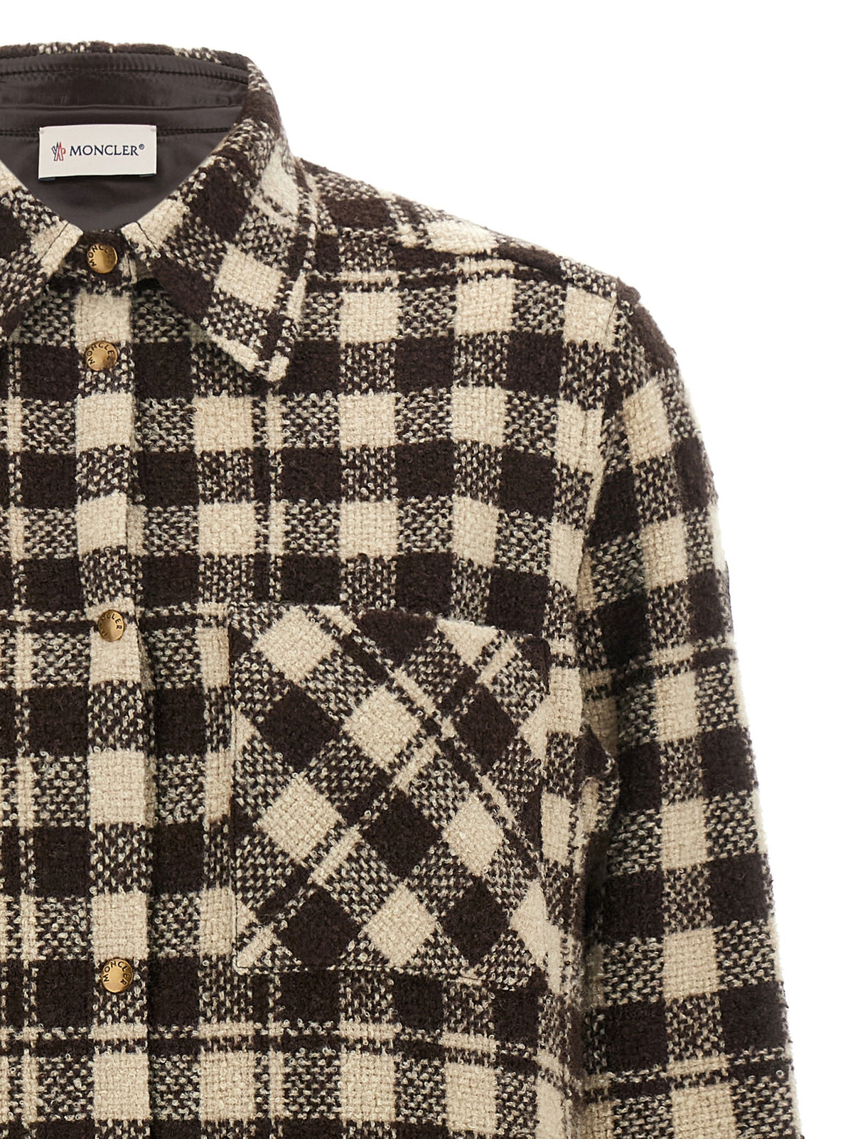 Moncler Checked Shirt Brown