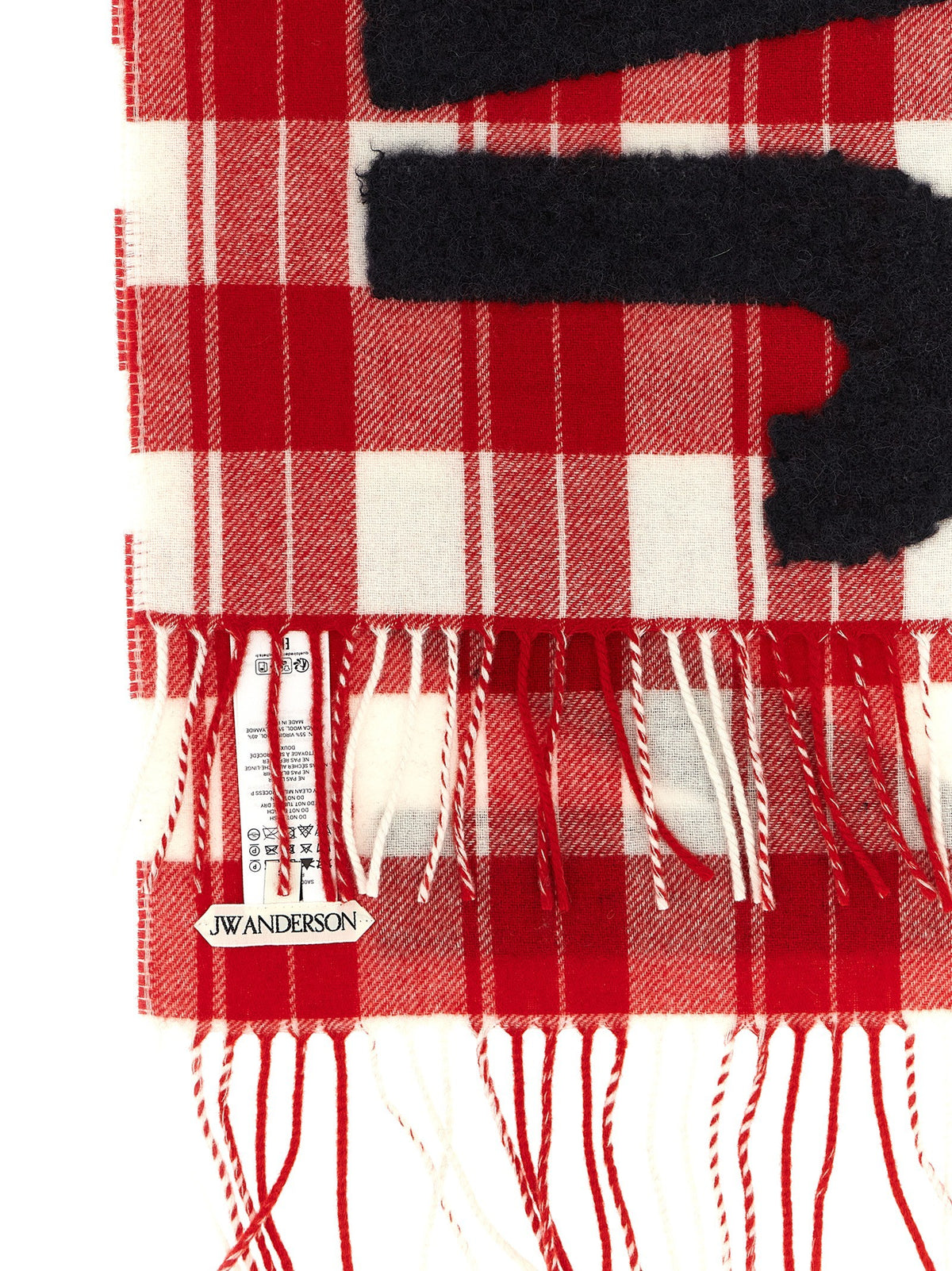 JW Anderson Checkered Scarf Red