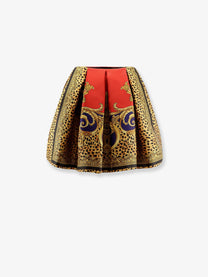 Versace Women's Cheetah Barocco Silk Duchesse Skirt Blue