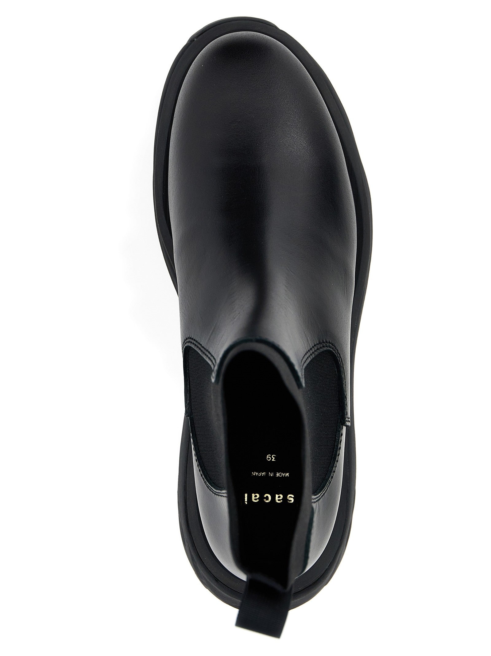 Sacai Chelsea Leather Ankle Boots Black