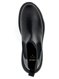 Sacai Chelsea Leather Ankle Boots Black