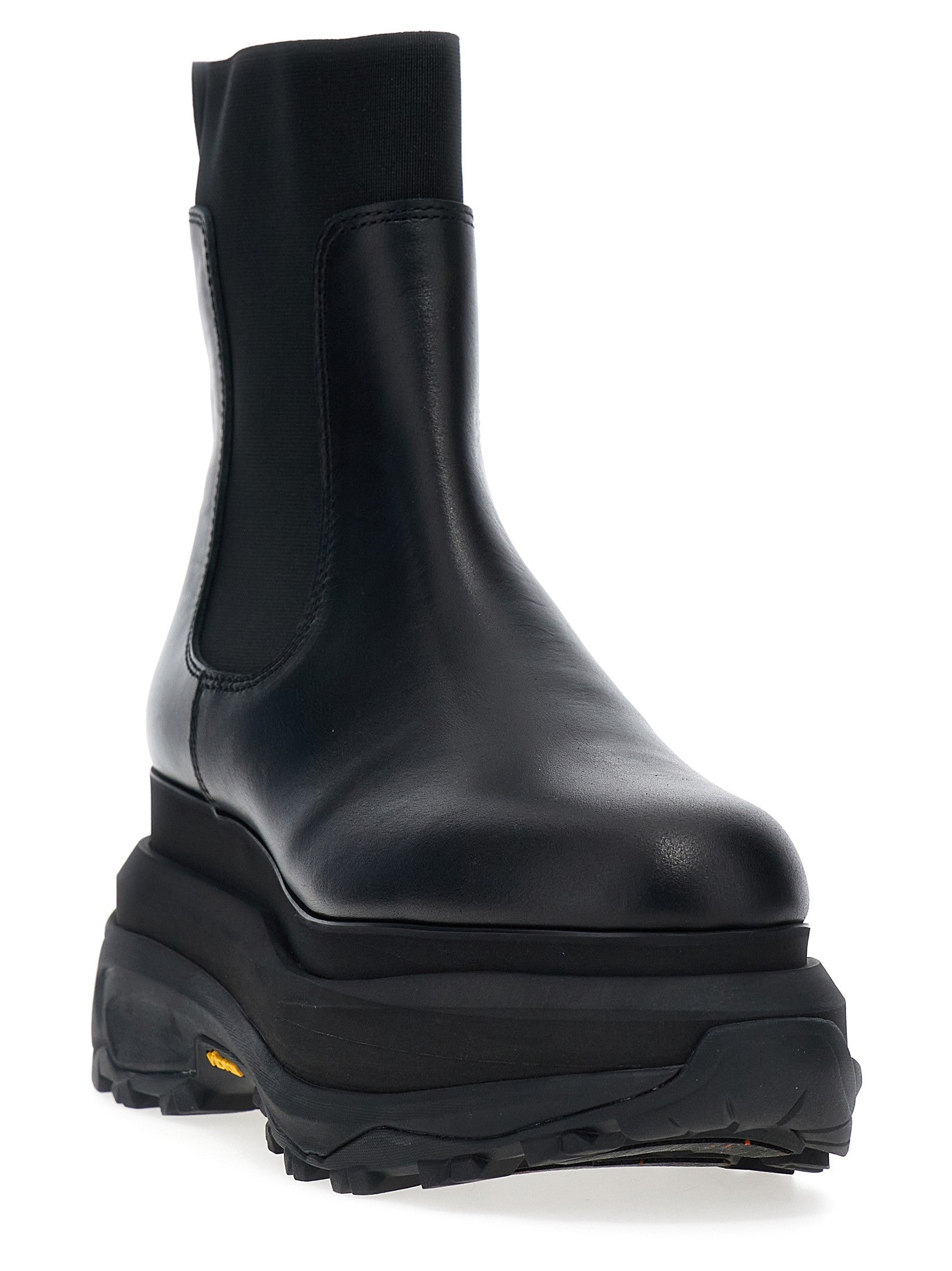 Sacai Chelsea Leather Ankle Boots Black