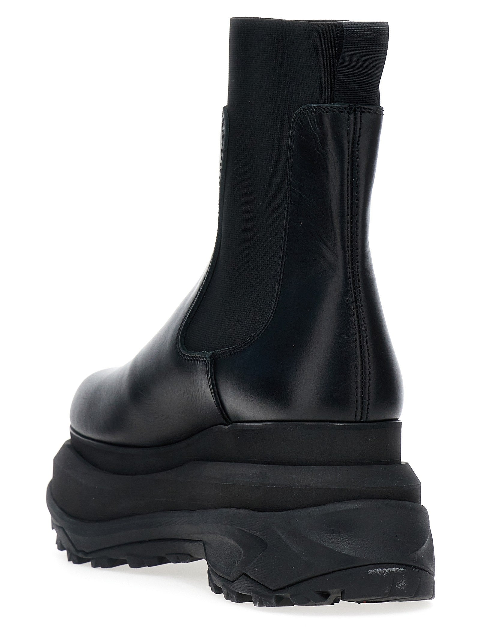 Sacai Chelsea Leather Ankle Boots Black