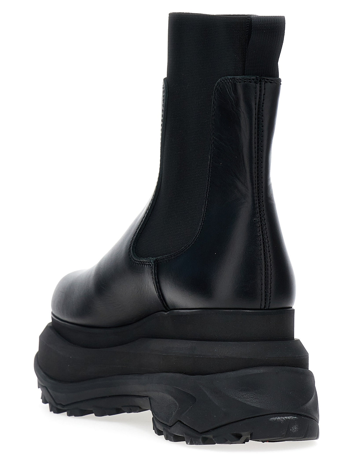 Sacai Chelsea Leather Ankle Boots Black, view 3