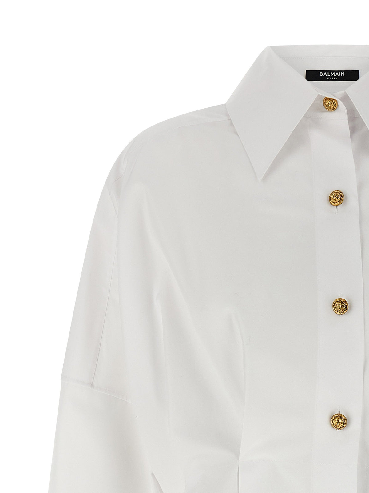 Balmain Chemisier Dress White, view 4
