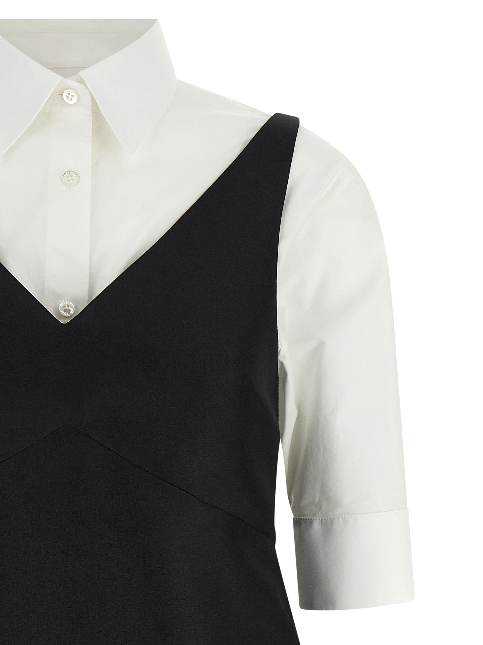 Balenciaga Chemisier Ibrido Dress White