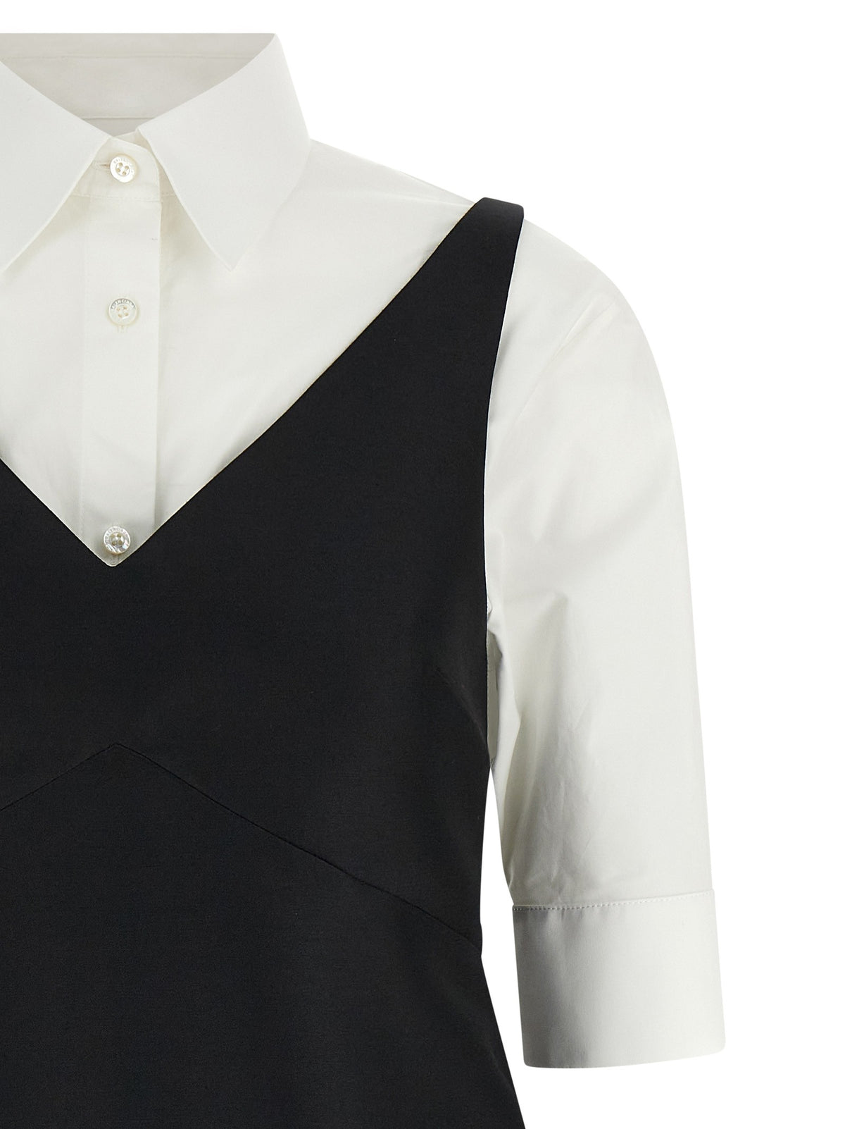 Balenciaga Chemisier Ibrido Dress White, view 3