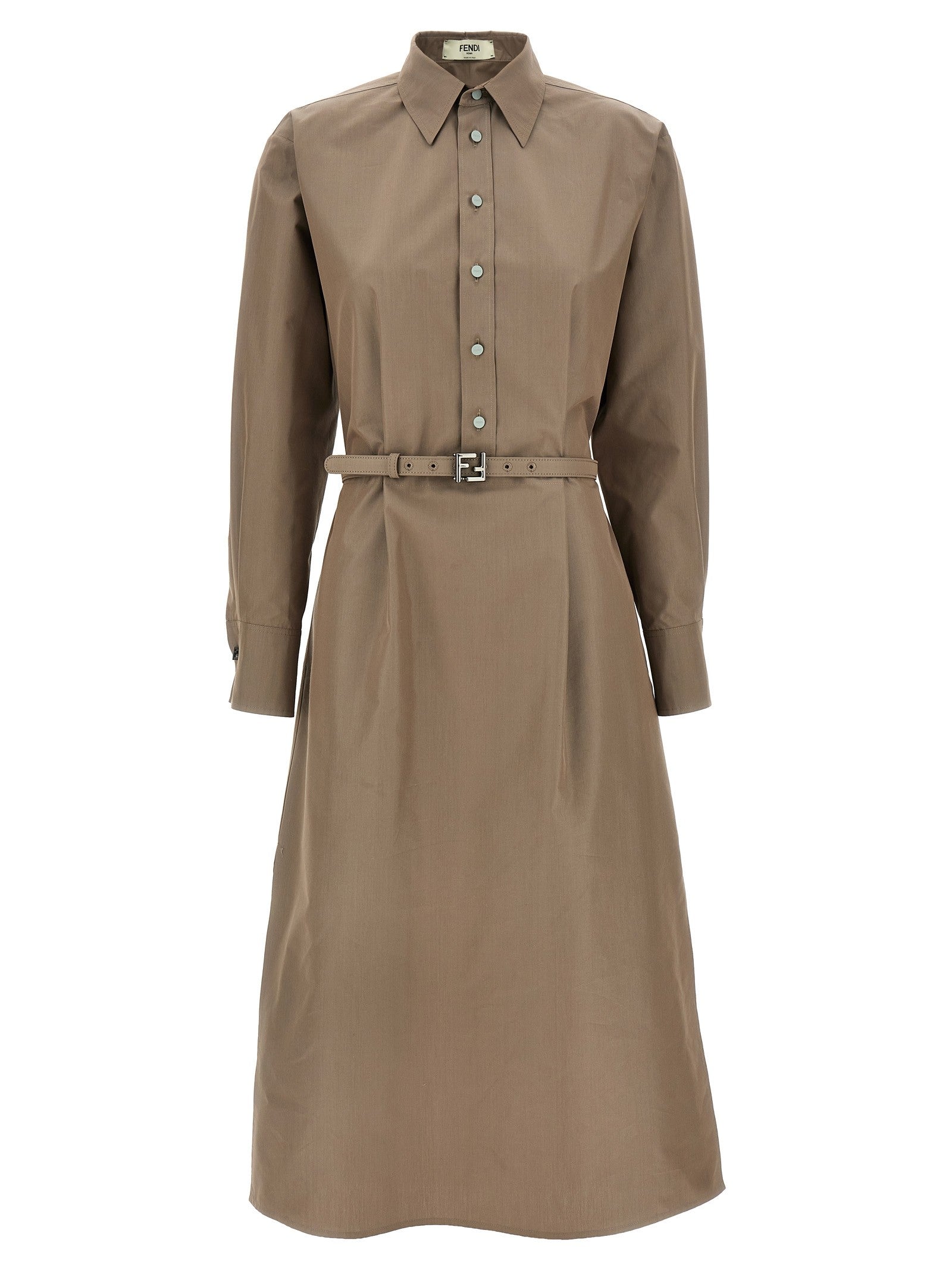 Fendi Chemisier Midi Dress Grey