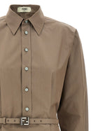 Fendi Chemisier Midi Dress Grey, view 3