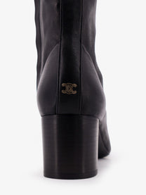 Celine Women's Cheri Leather Boots Black
