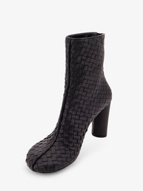 Bottega Veneta Women's Cherry Leather Ankle Boots Black, view 4