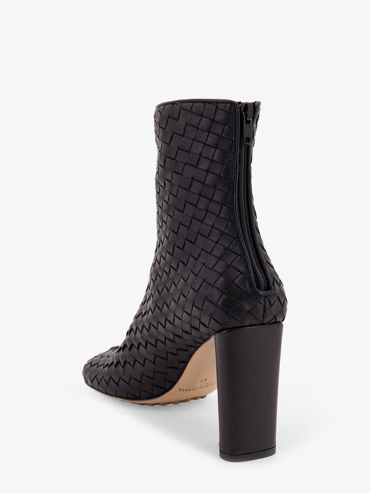 Bottega Veneta Women's Cherry Leather Ankle Boots Black, view 3