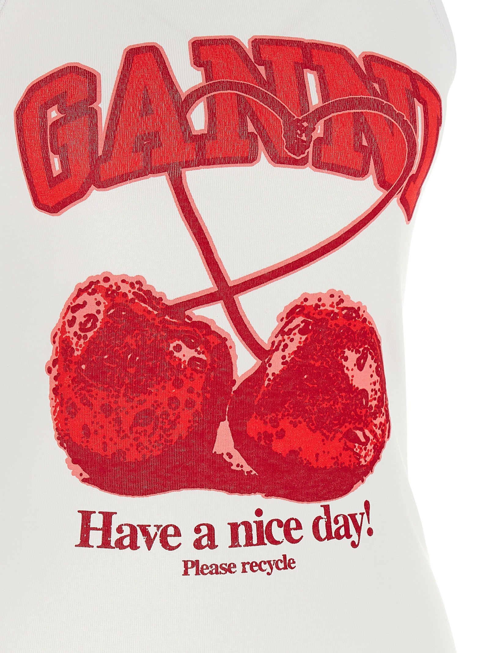 Ganni Cherry Tank Top Red