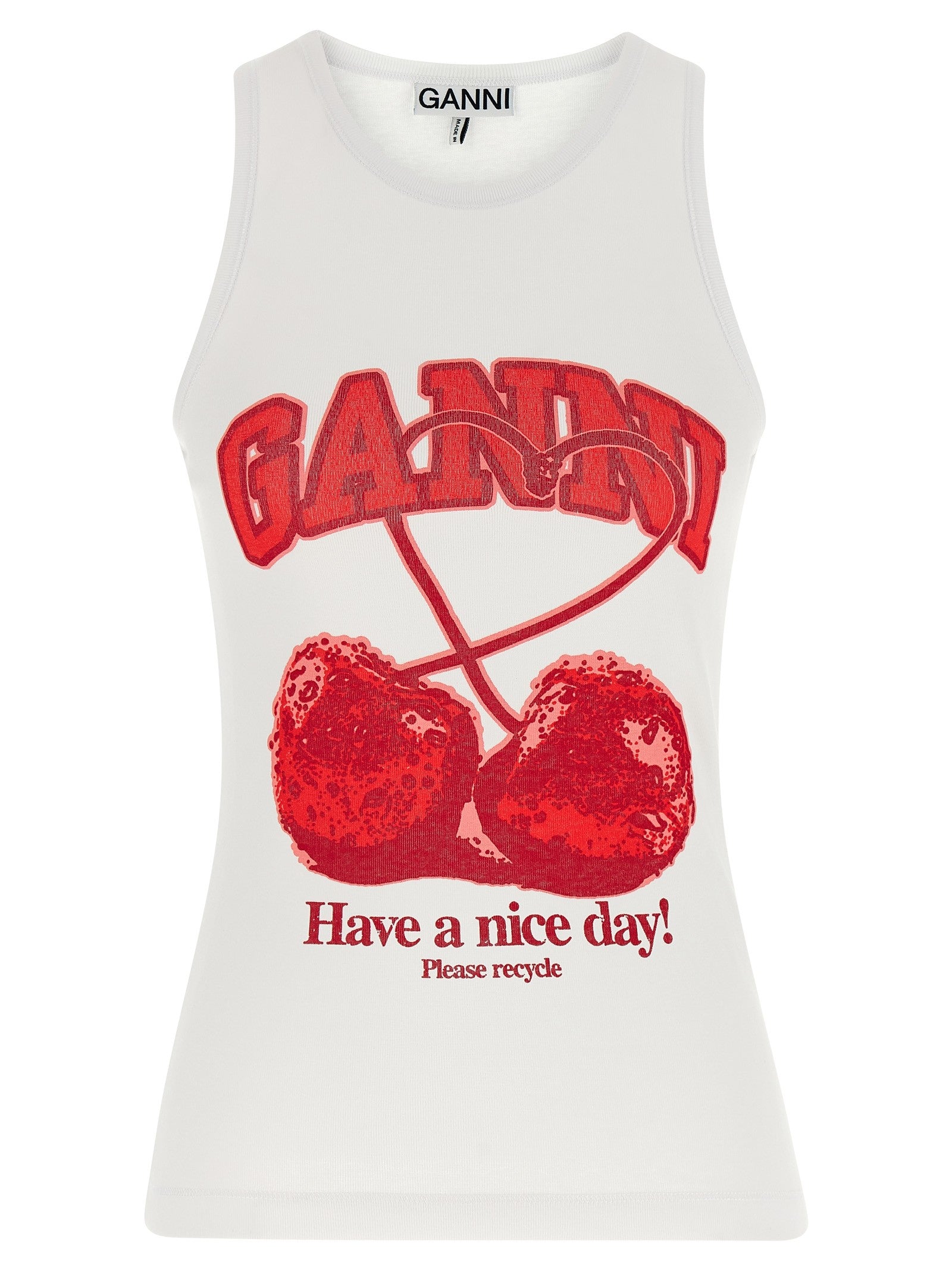 Ganni Cherry Tank Top Red