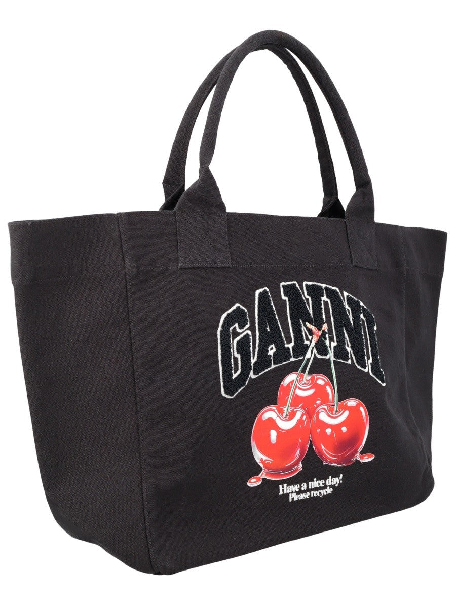 Ganni Women's Cherry Tote Bag Grey