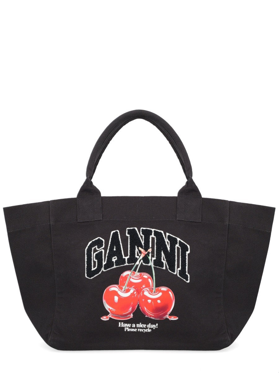 Ganni Women's Cherry Tote Bag Grey