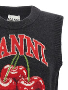 Ganni Cherry Vest Black, view 3