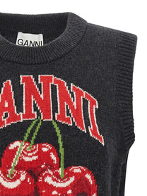 Ganni Cherry Vest Black