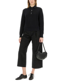 Studio Nicholson Women's Chesapeake Knit Polo Shirt Black